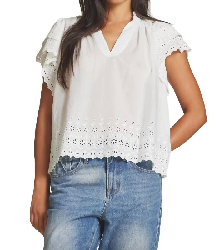 Clover Blouse In Summer Eyelet