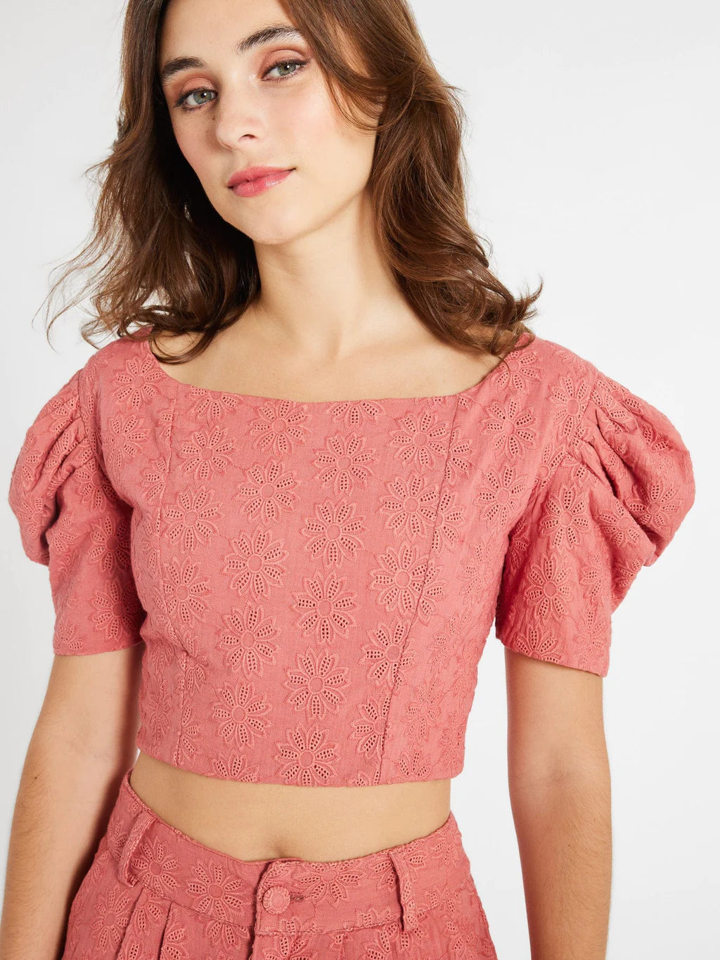 Coco Blouse - Rosewood Eyelet