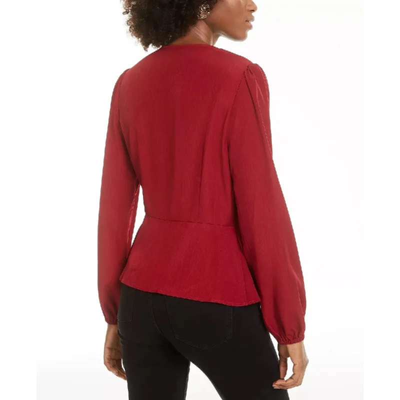 Leyden Women's Wrap Blouse Red Size X-Small