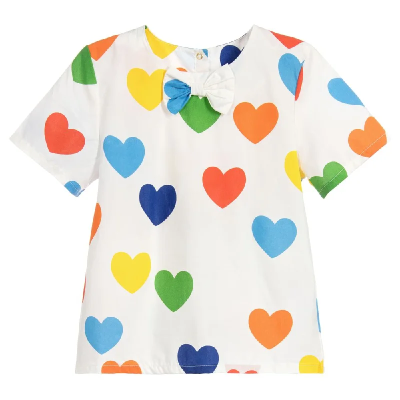 Mini Rodini Kids Girl Rainbow Love Woven Blouse