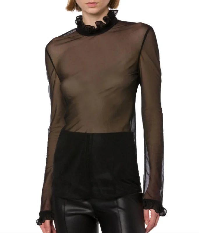 Techno Chiffon Blouse In Black