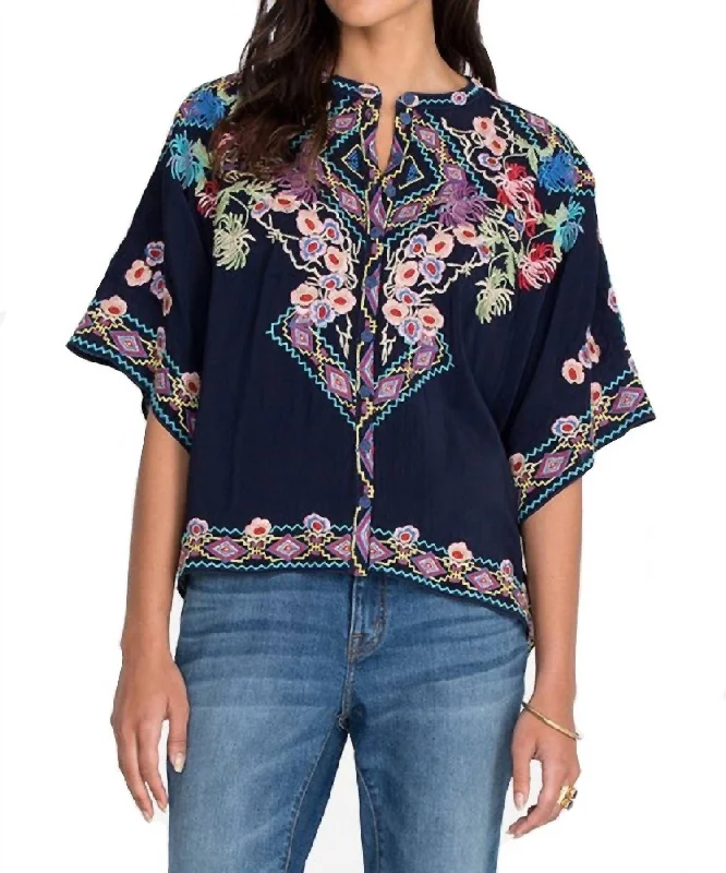 Tuscany Blouse In Blue Night