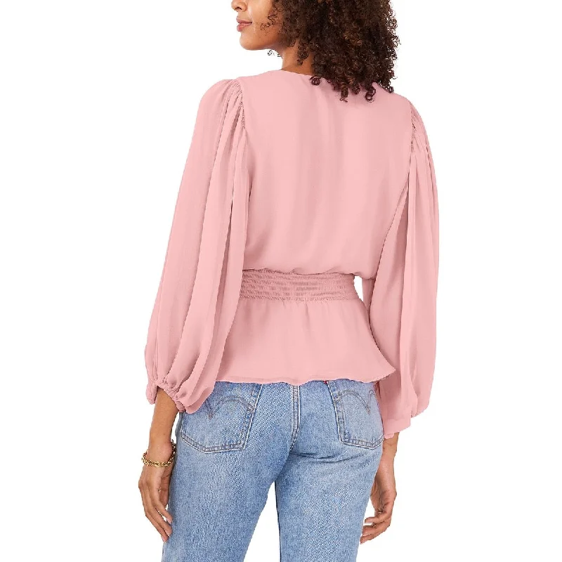 Vince Camuto Women's Gauze Chiffon Blouse Pink Size Medium