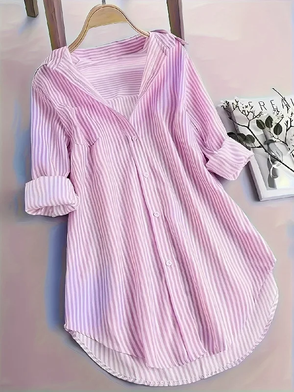 ?Women's Striped Pattern Blouse???