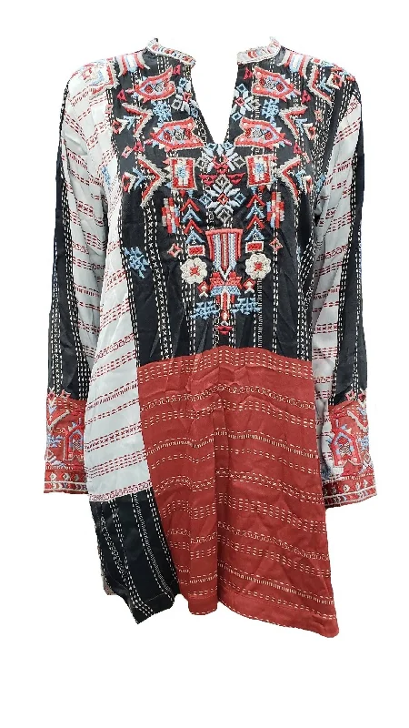 Women's Patchwork Satin Blouse In Multi