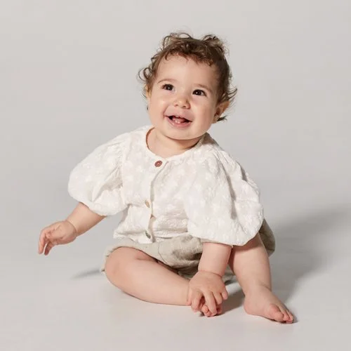 yellowpelota Kids Violet Blouse in White