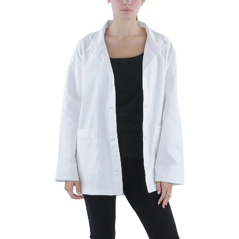 Womens Lightweight Stand Collar Shirt Jacket