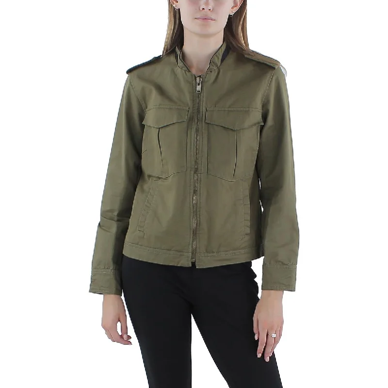 Skull Womens Military Embellished Shirt Jacket