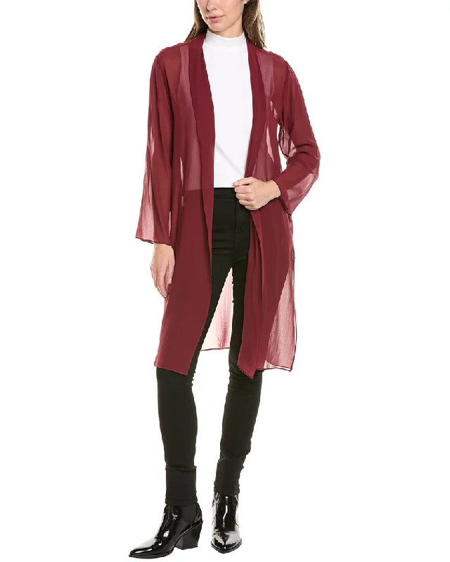 Eileen Fisher High Collar Silk Jacket