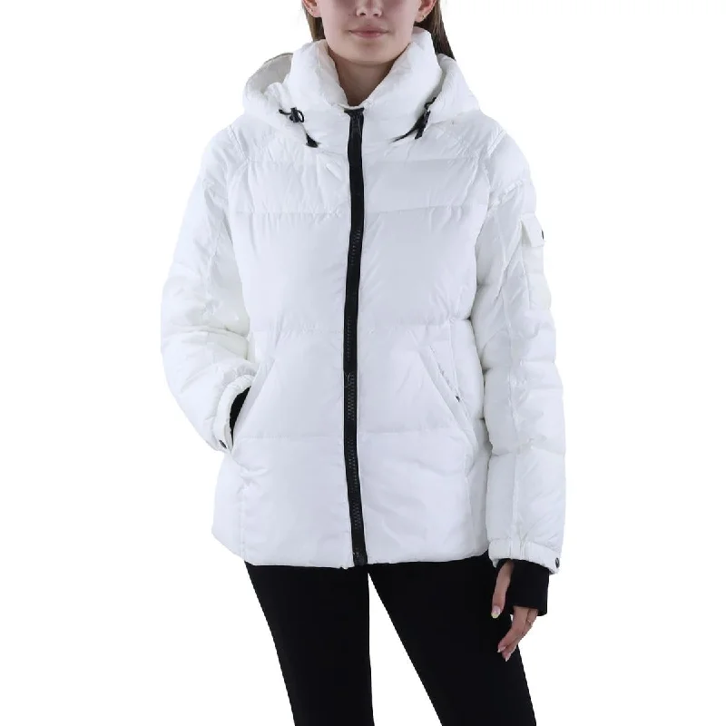 Matte Kylie Womens Solid Nylon Puffer Jacket