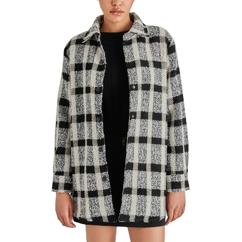 Eldrige Womens Wool Blend Plaid Shirt Jacket