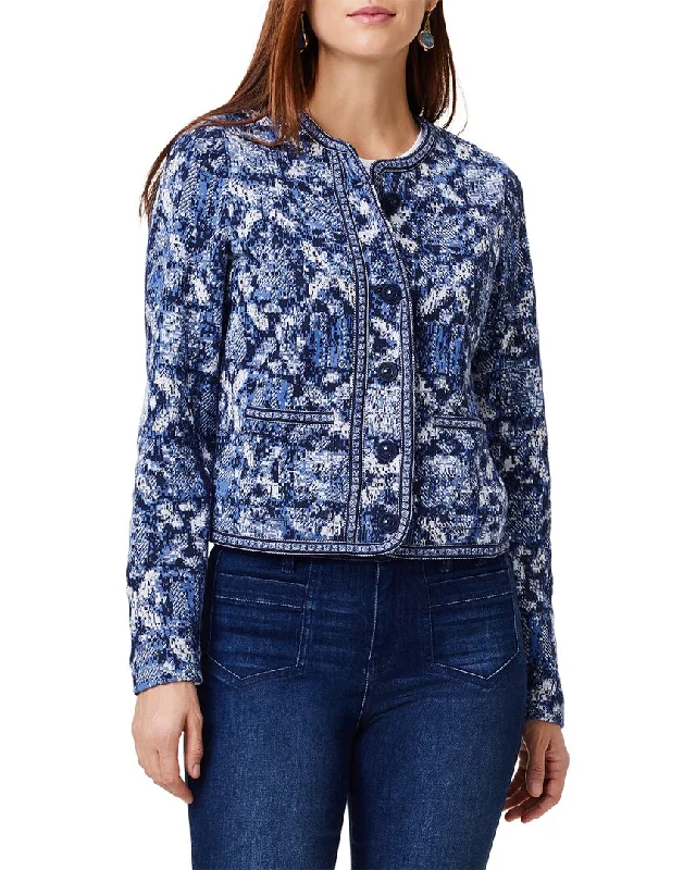 Nic+Zoe Indigo Geo Knit Jacket