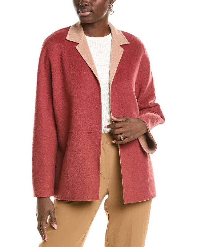 Lafayette 148 New York Reversible Open Front Wool & Cashmere-Blend Jacket