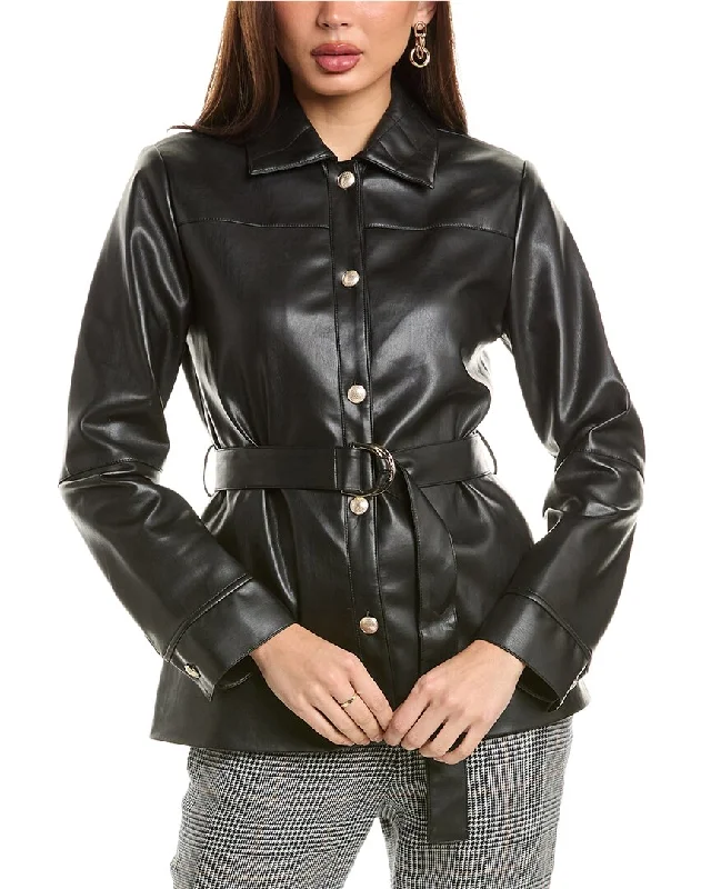 Elie Tahari Belted Shirt Jacket