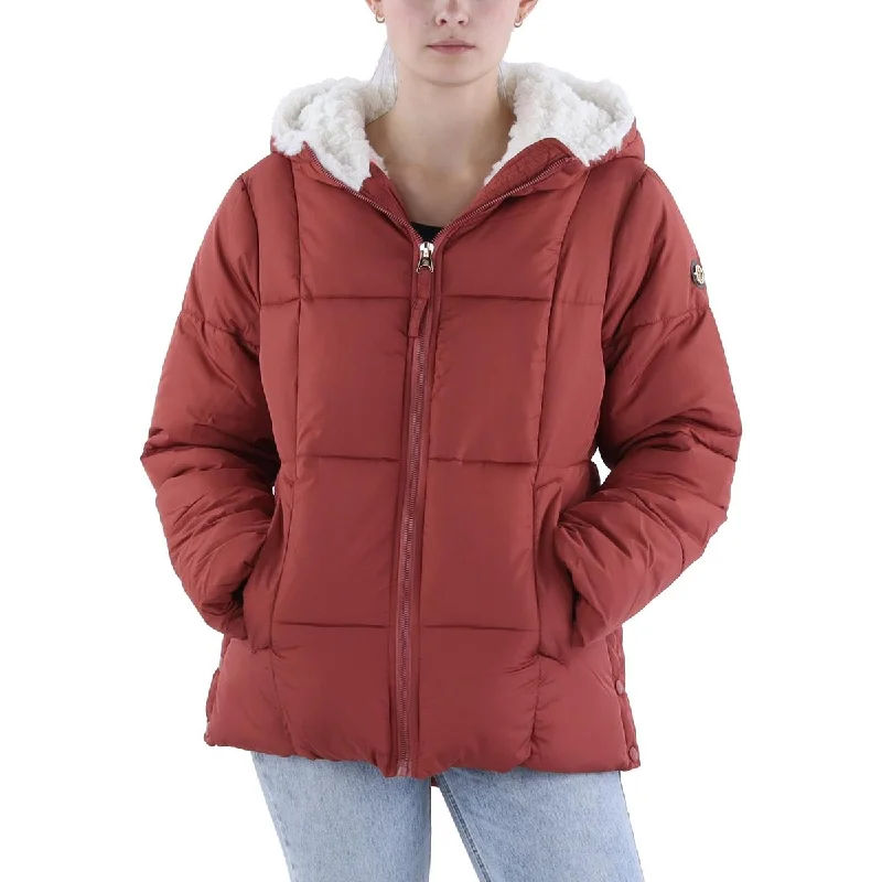 Womens Insulated Faux Fur Liined Puffer Jacket