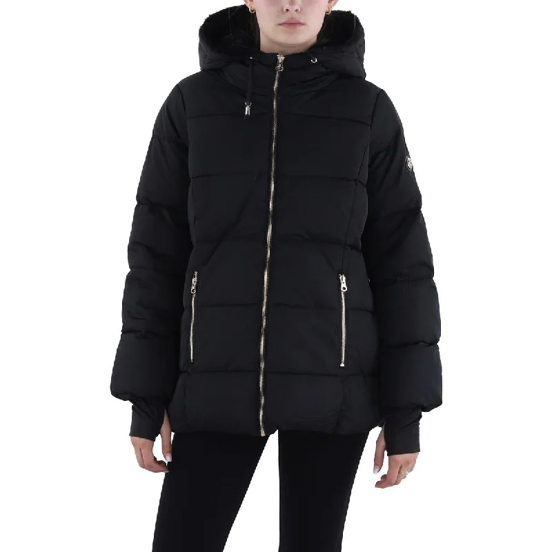 Womens Insulated Faux Fur Lined Puffer Jacket