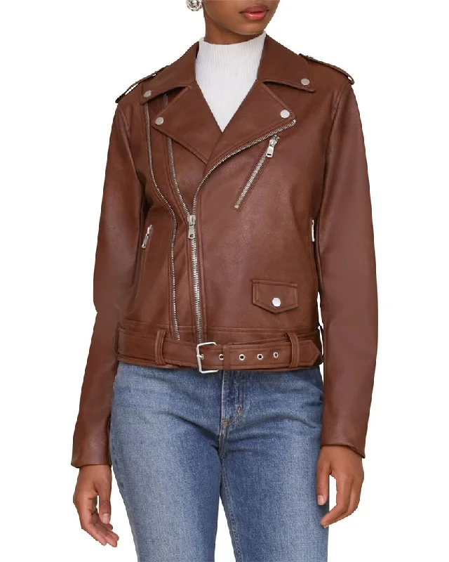 Avec Les Filles Belted Moto Jacket