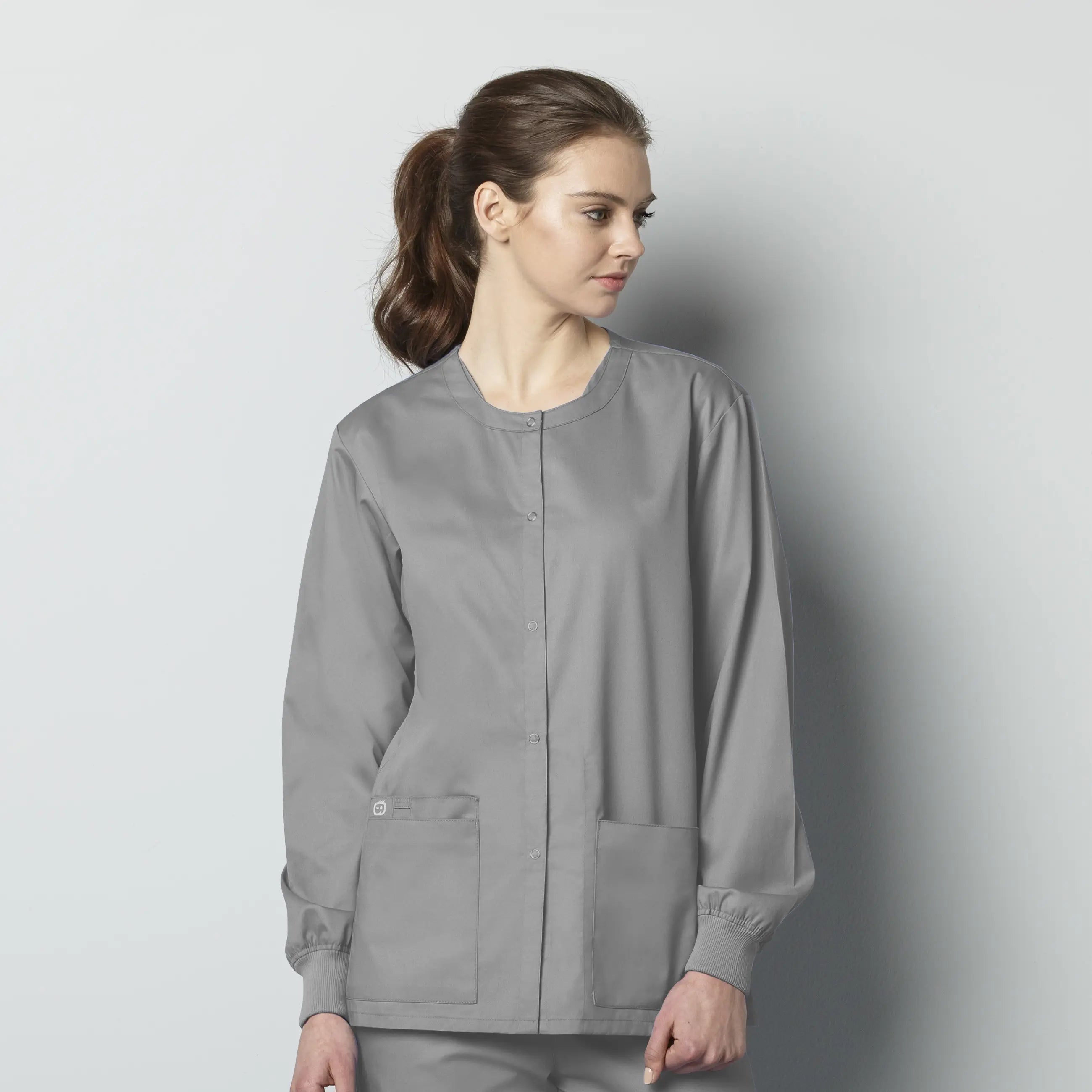 Wink Unisex Snap Front Jacket - Grey