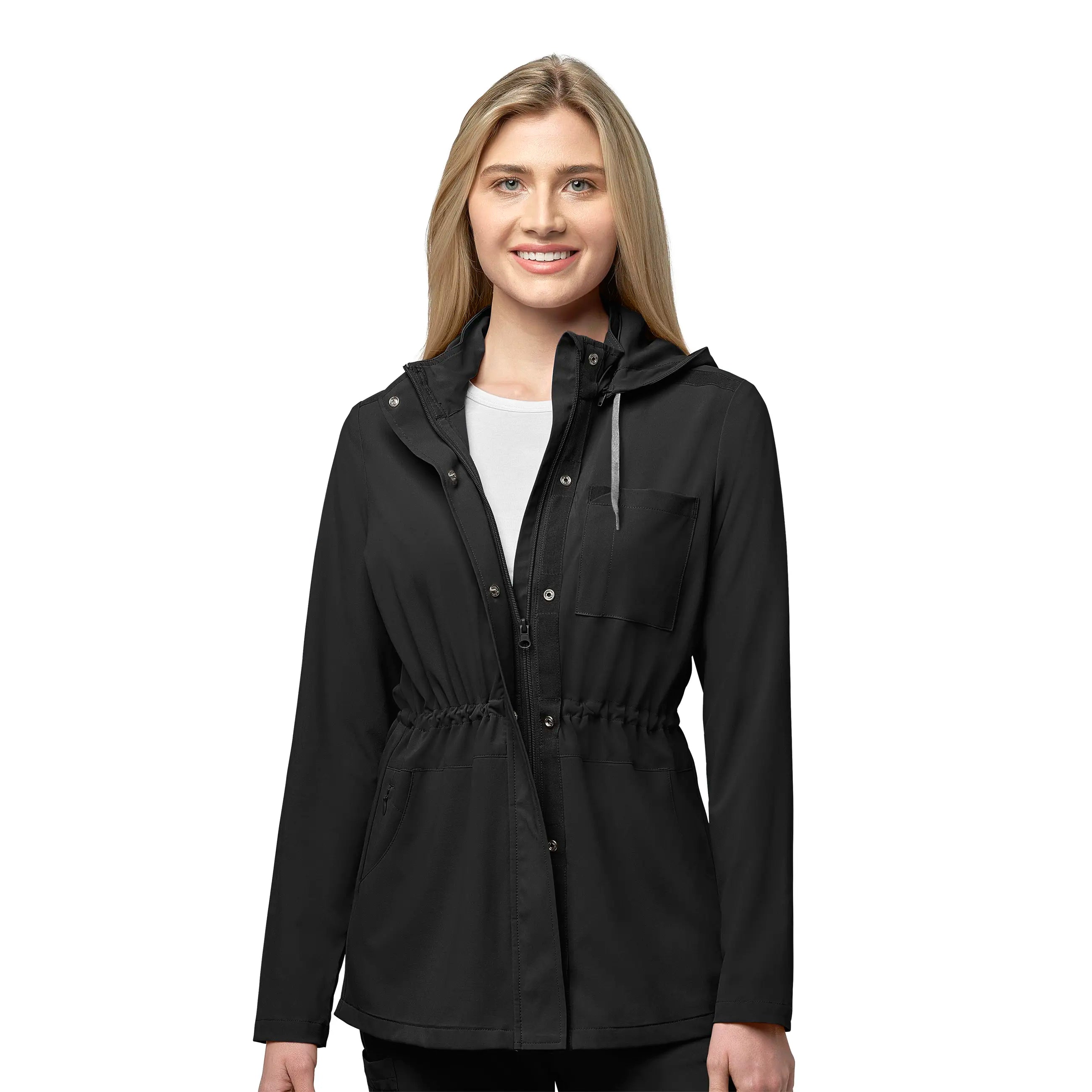 Wink Women's Convertible Hood Fashion Jacket - Black