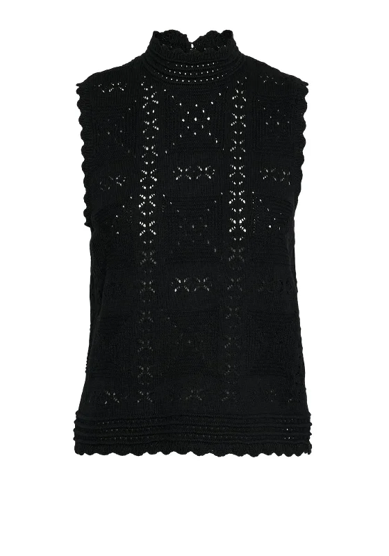 Vero Moda Jayla High Neck Knitted Top, Black