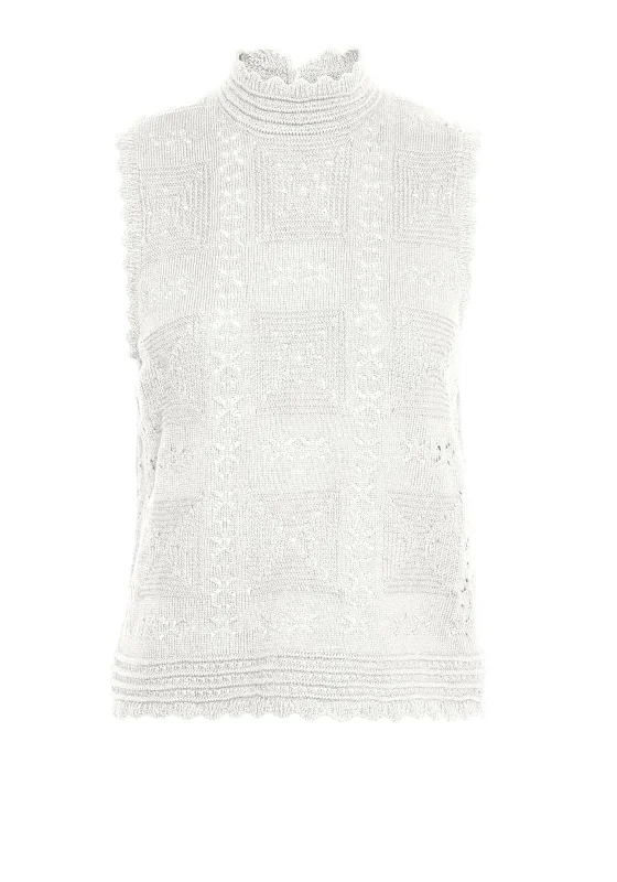 Vero Moda Jayla High Neck Knitted Top, Snow White