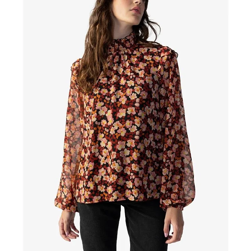 Sanctuary Romance Popover High Neck Blouse In Strawberry Fields