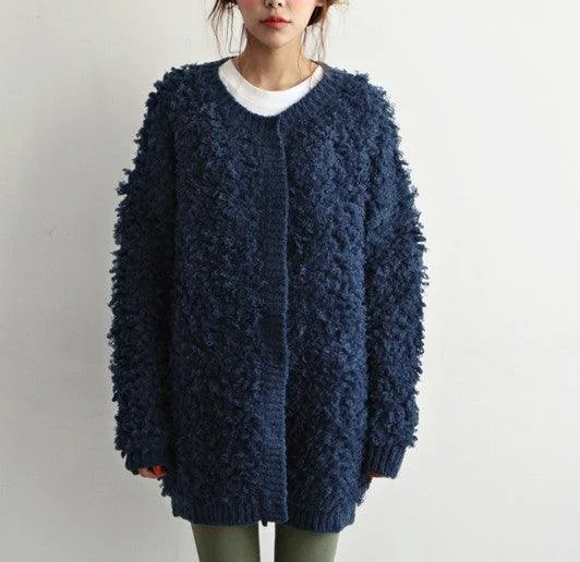 Korean Style Women's Circle Knitted Sweater Coat