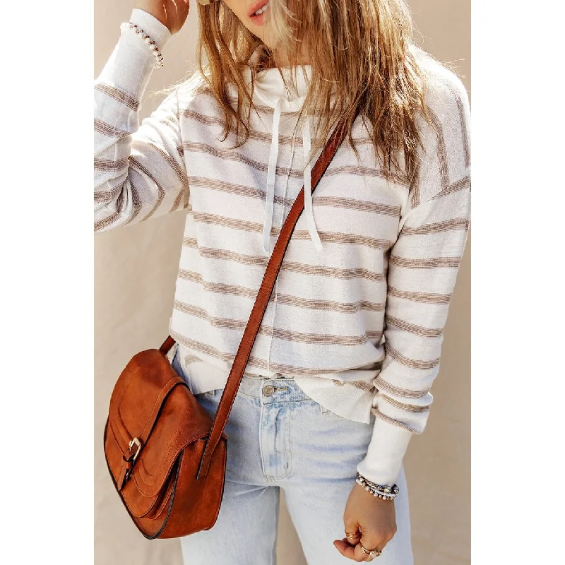 Lauren Cowl Neck Striped Print Drop Shoulder Sweater