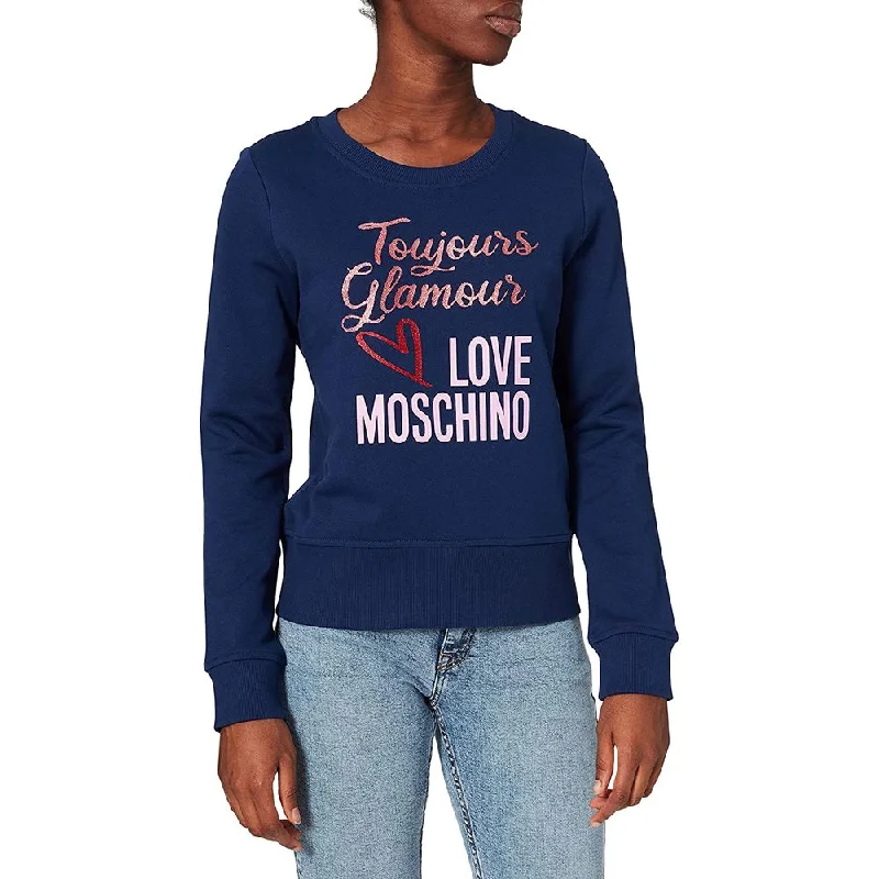 Love Moschino Blue Cotton Women Sweater