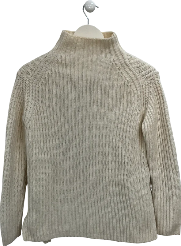 REISS Cream High Neck Wool Blend Jumper UK XS