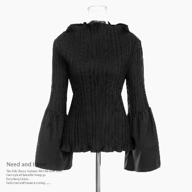 Temperament To Cover The Flesh Slim Thin Half High Neck Tops Female