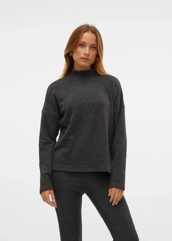 Bella Black High Neck Knit Top