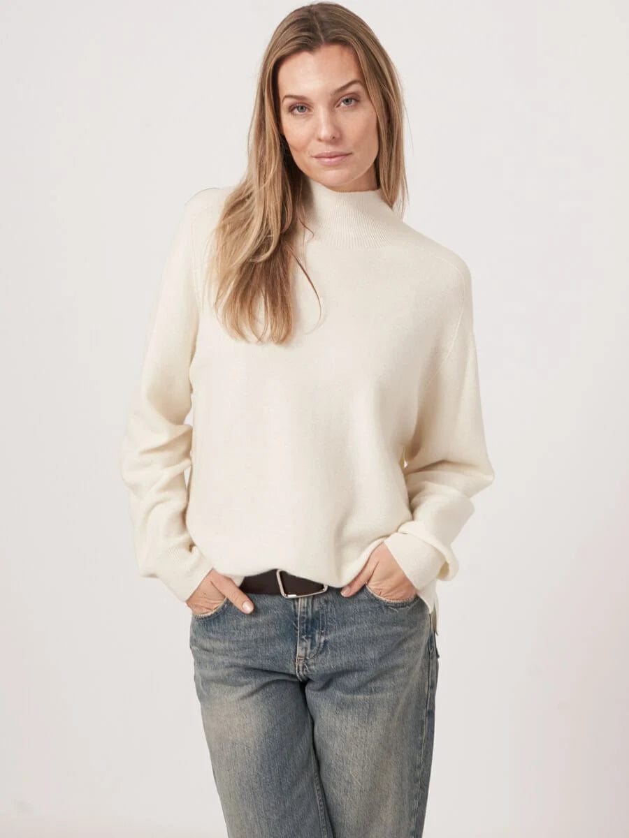 Repeat Seamless Cashmere Blend High Neck Sweater