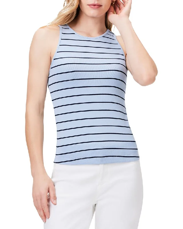 Nic+Zoe Wide Stripe Rib Knit High Neck Tank